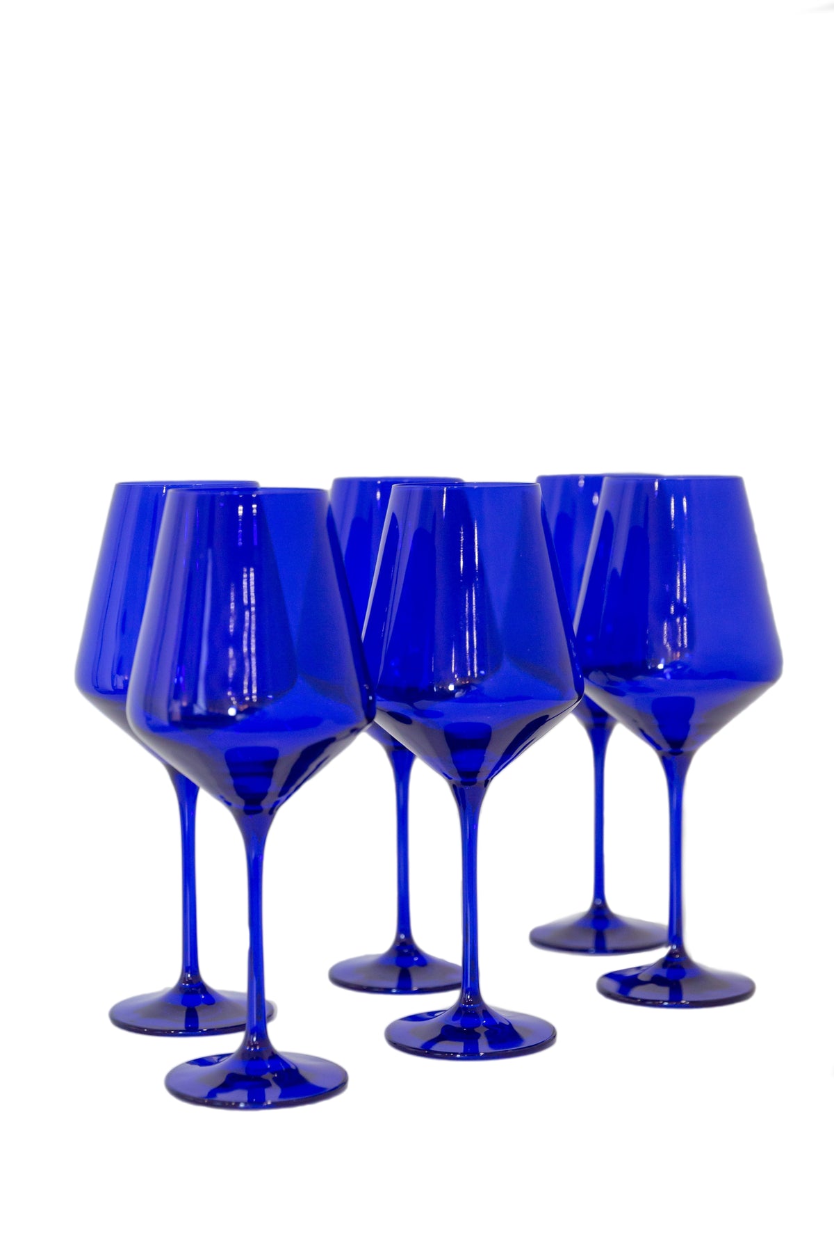 Wine Stemware, Set of 6 Royal Blue