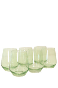 Wine Stemless, Set of 6 Mint Green