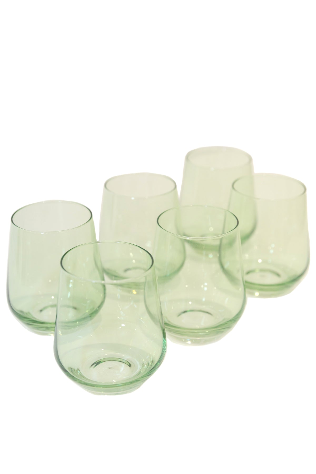 Wine Stemless, Set of 6 Mint Green