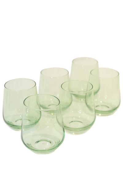 Estelle Wine Stemless, Set of 6 Mint Green