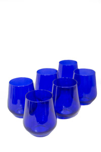 Wine Stemless, Set of 6 Royal Blue