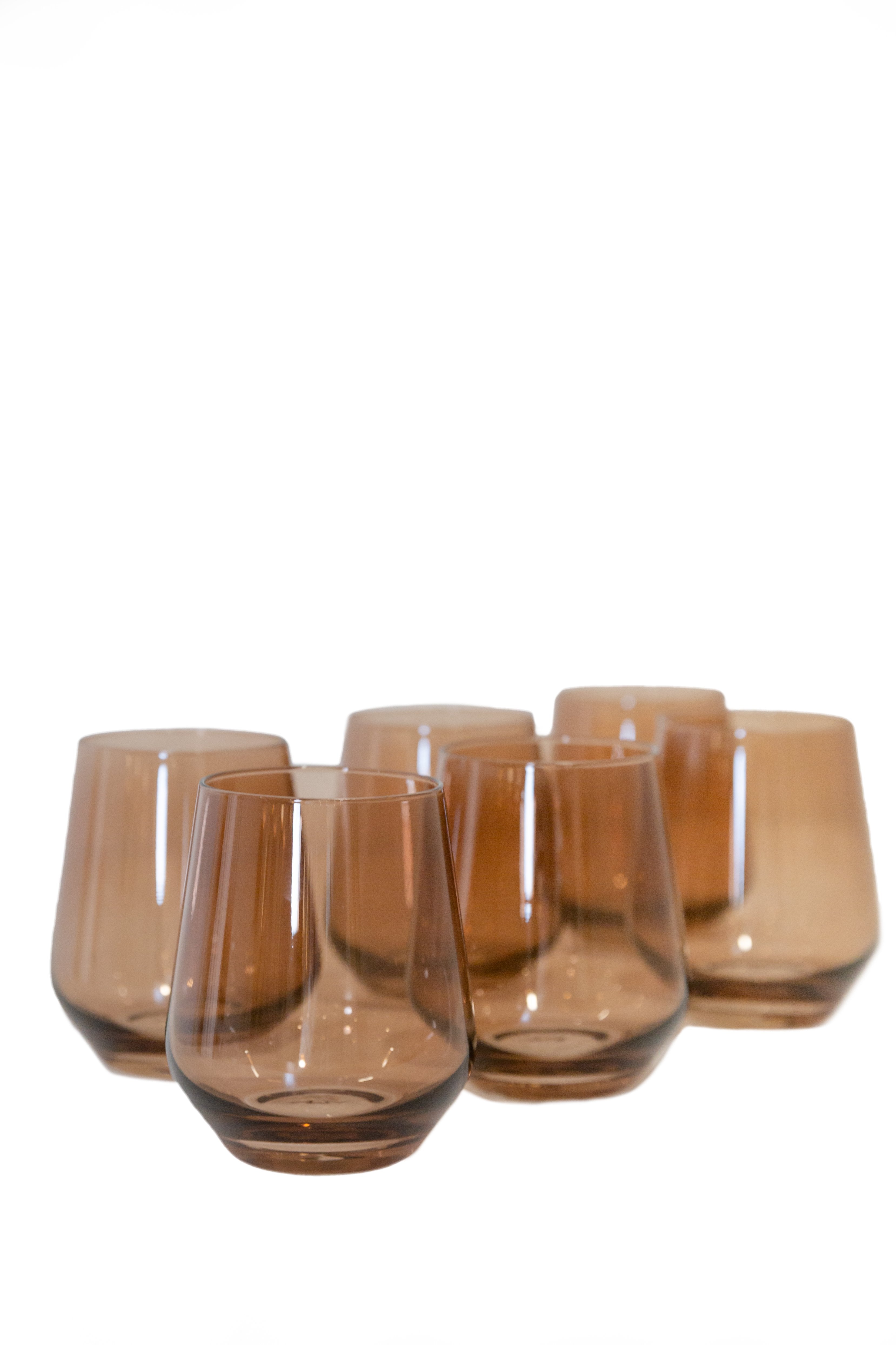 Wine Stemless, Set of 6 Amber Smoke