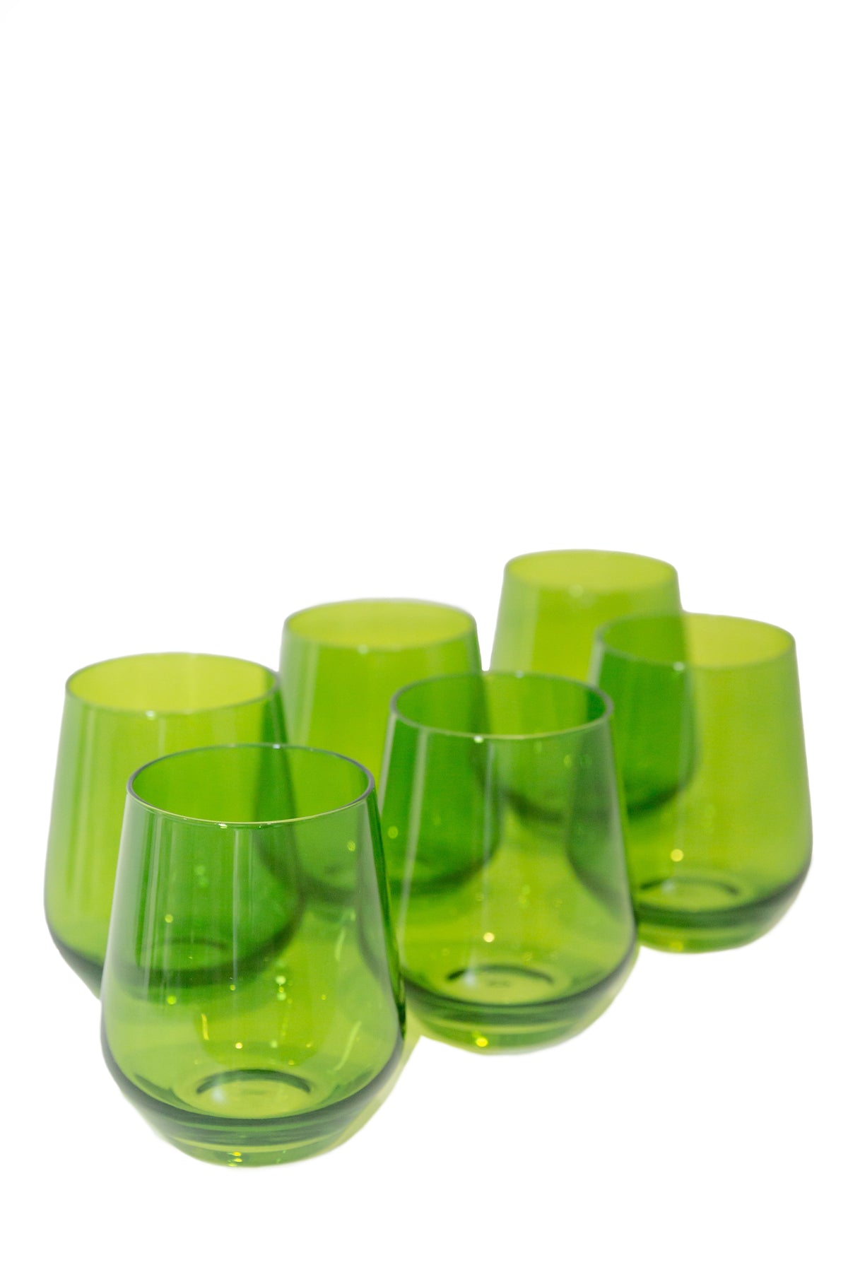 Wine Stemless, Set of 6 Forest Green