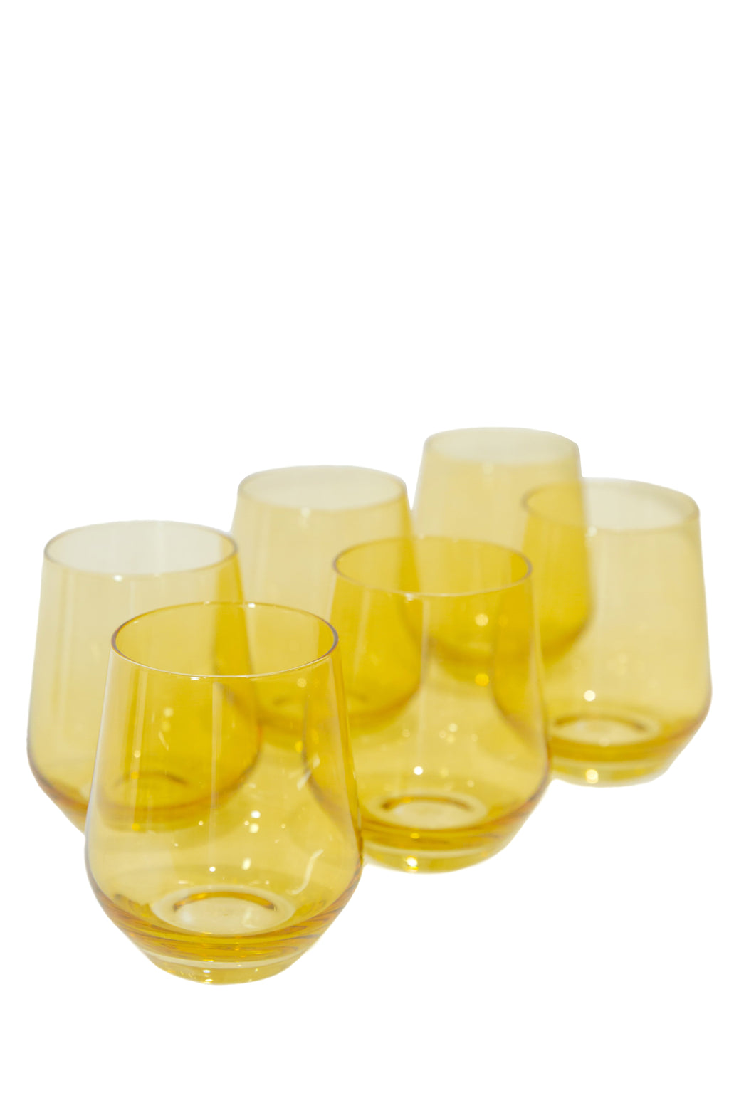 Wine Stemless, Set of 6 Yellow