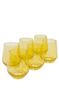 Wine Stemless, Set of 6 Yellow