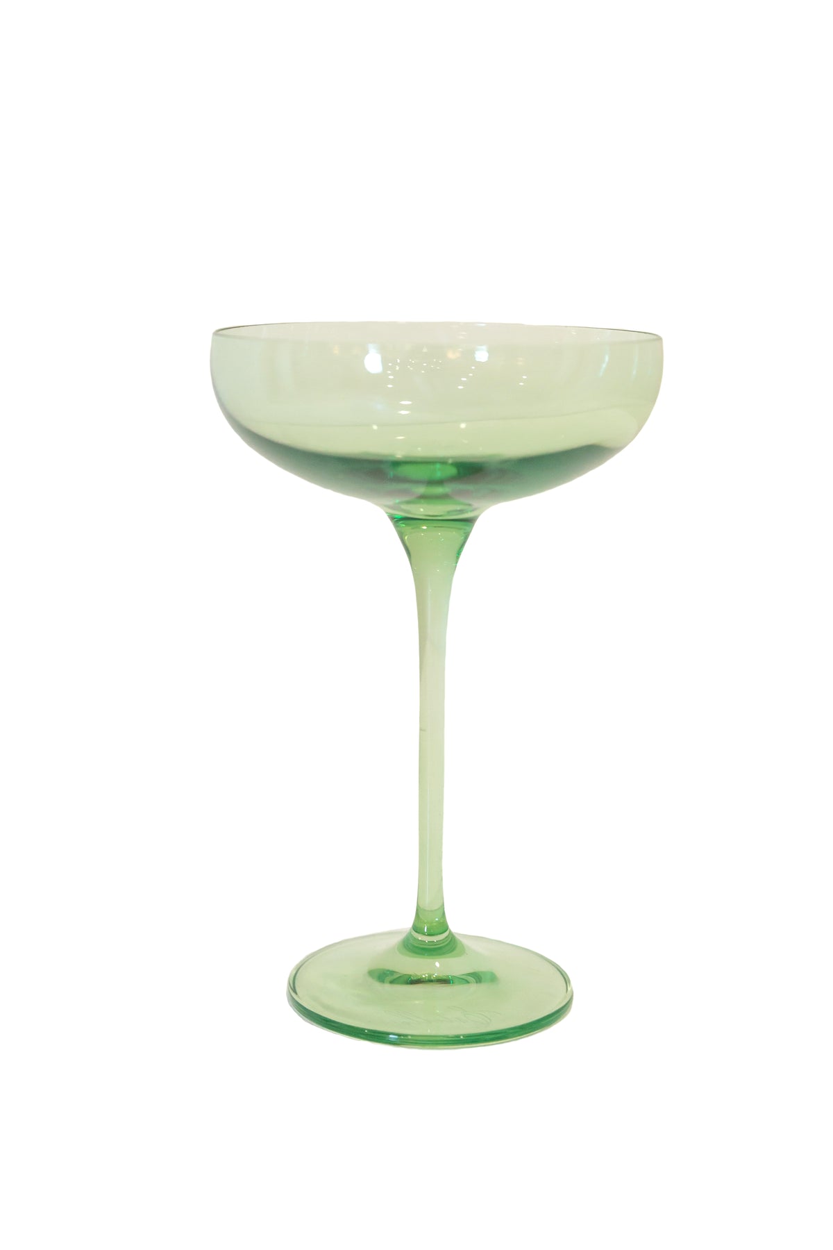Champagne Coupe Stemware, Set of 6 Mint Green