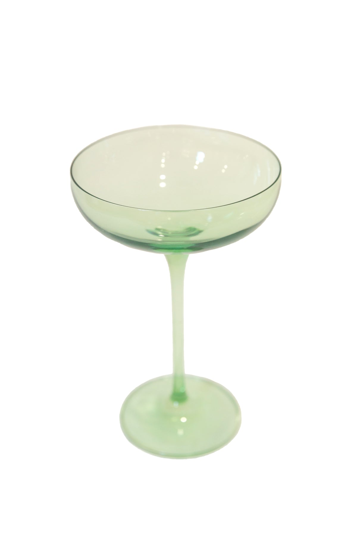 Champagne Coupe Stemware, Set of 6 Mint Green