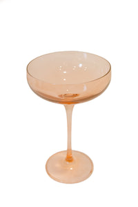 Champagne Coupe Stemware, Set of 6 Blush Pink