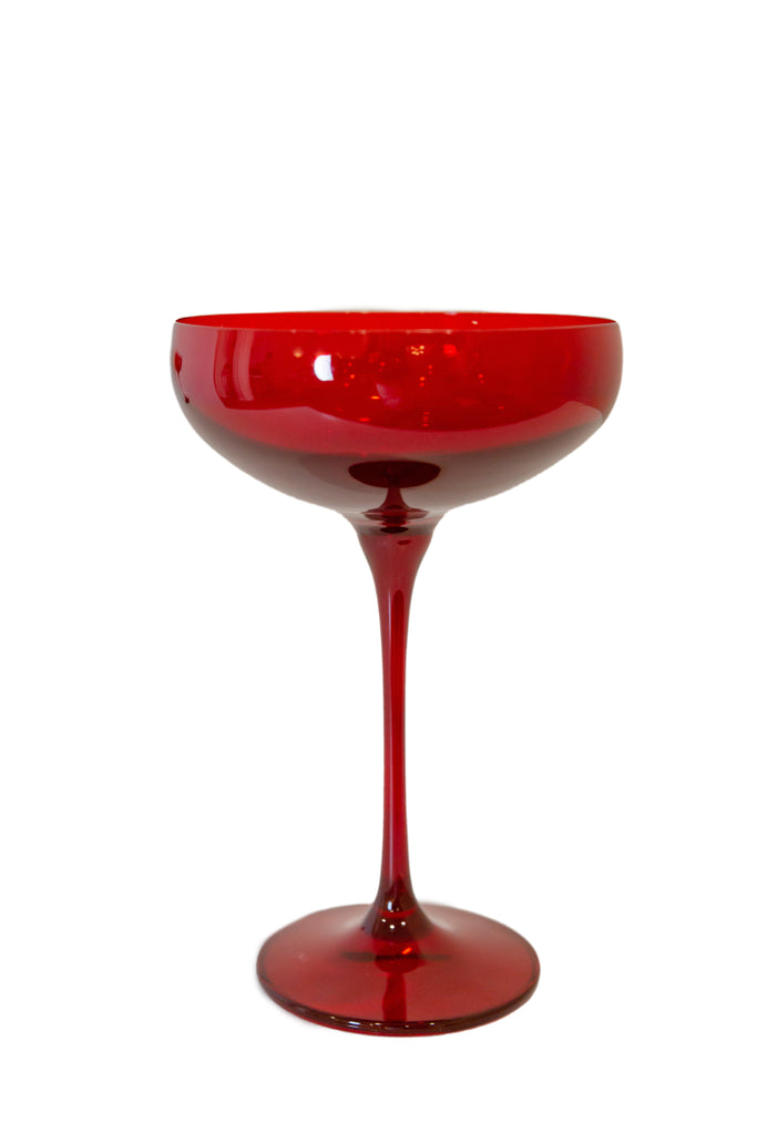 Champagne Coupe Stemware, Set of 6 Red