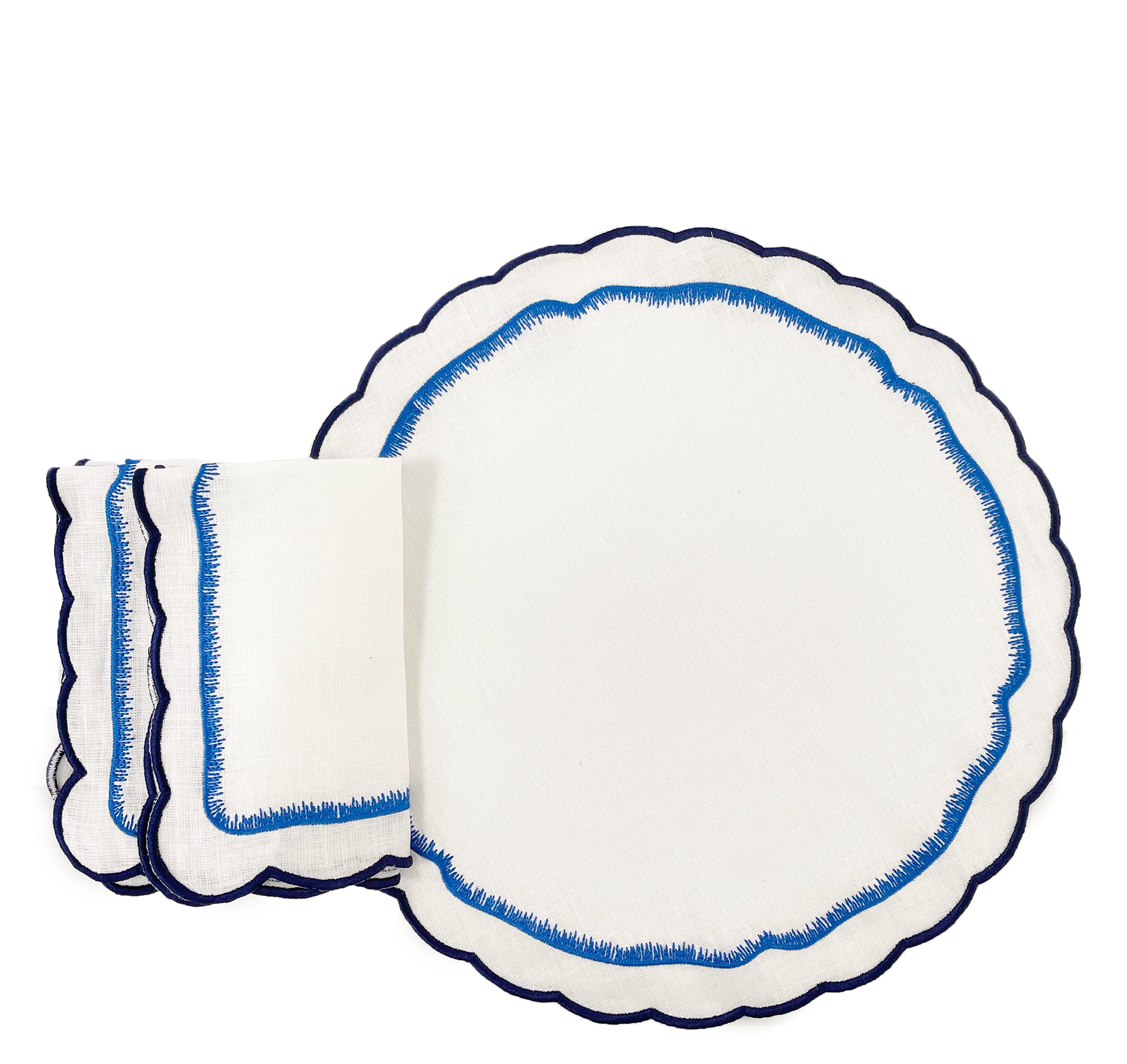 Safiya Blue Placemat & Napkin, Set of 2