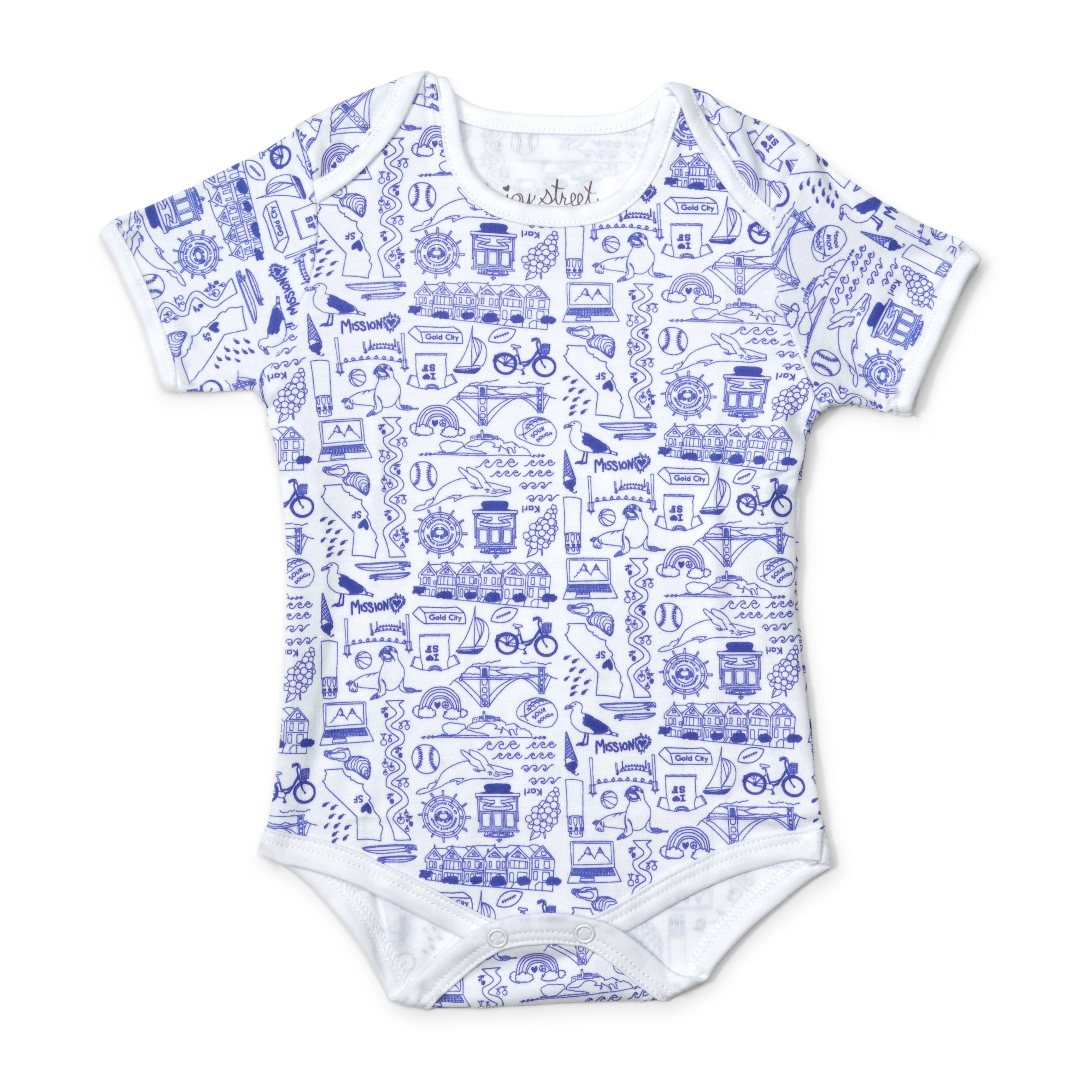 Blue San Francisco Short Sleeve Body Suit