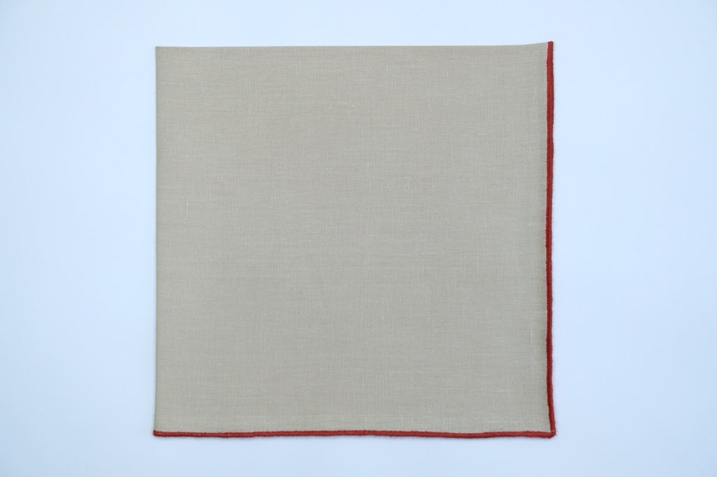 Sand Napkin Orange Small Trim, Set of 4
