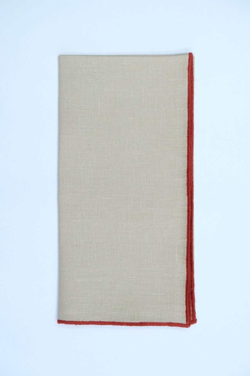 Sand Napkin Orange Small Trim, Set of 4