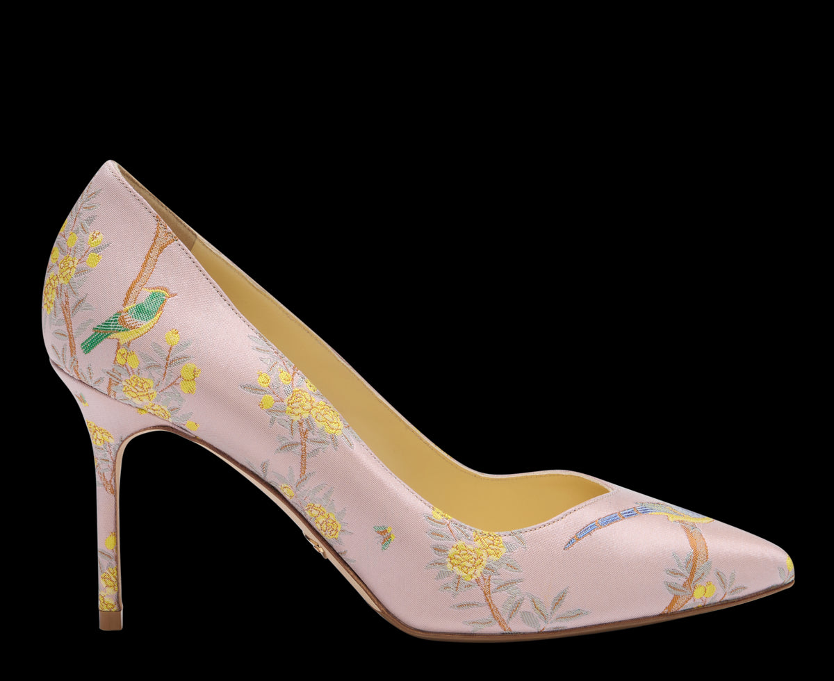 Sarah Flint X Gracie Perfect Pump 85 in Pink Holts Garden Silk