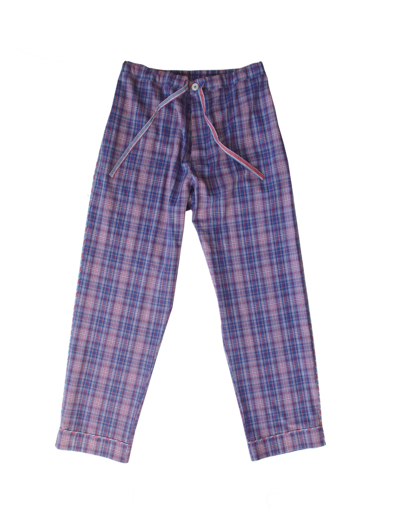 Saturn Men's Pajama Pant in Violet Plaid