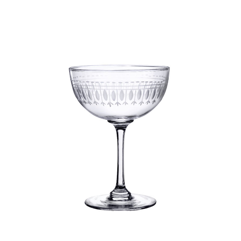 Crystal Champagne Saucers with Lens Design – The Vintage List