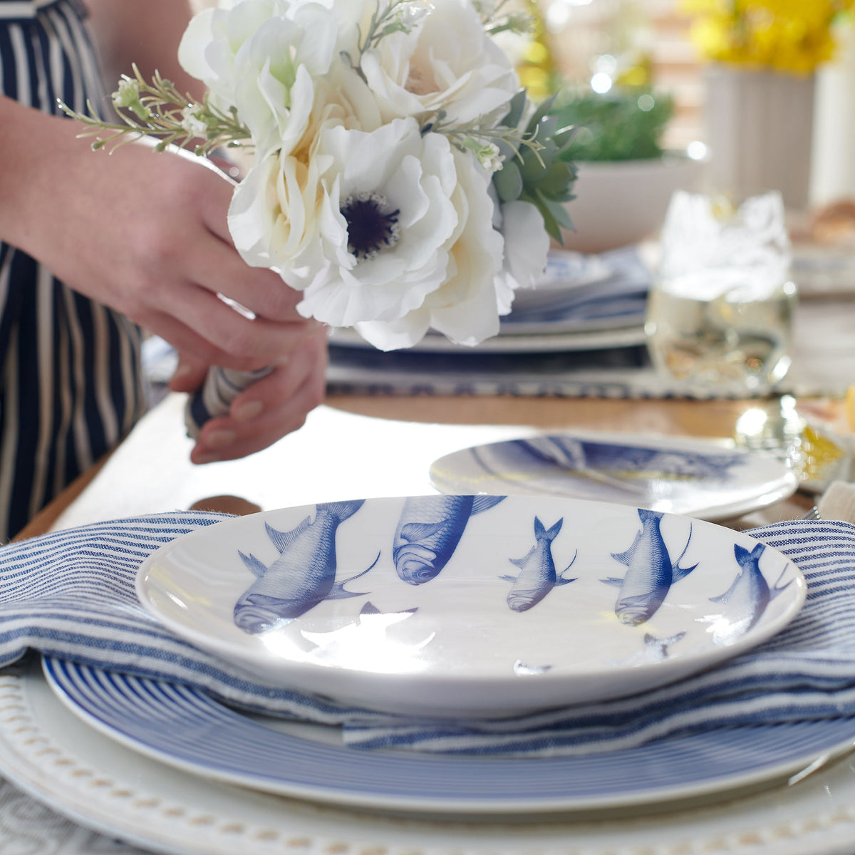 School of Fish Blue Coupe Salad Plate - Caskata