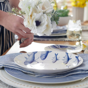 School of Fish Blue Coupe Salad Plate - Caskata