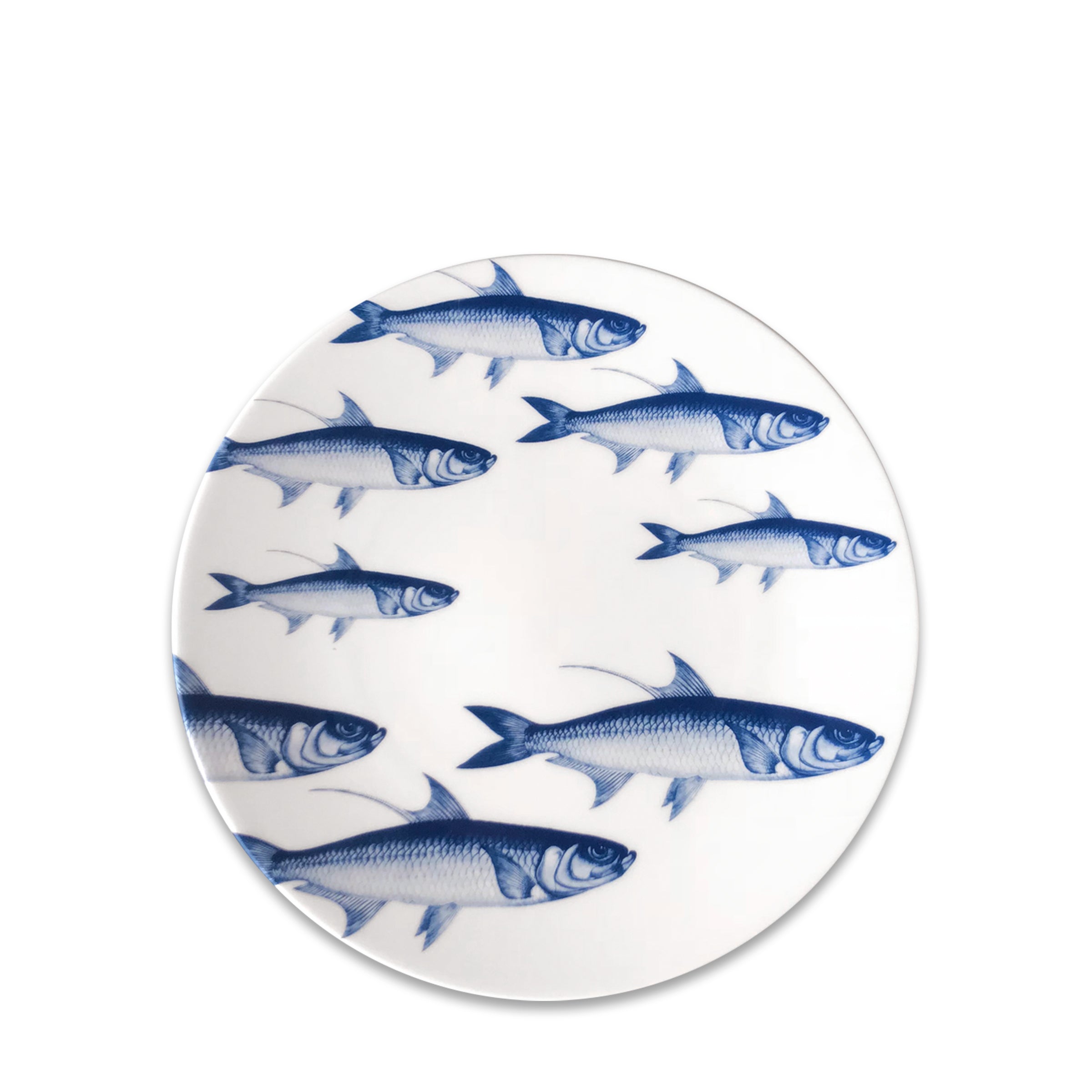 School of Fish Blue Coupe Salad Plate - Caskata