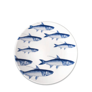 School of Fish Blue Coupe Salad Plate - Caskata