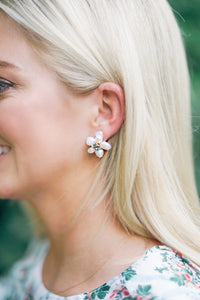 Freshwater Pearls and Light Green Quartz Hydrangea Studs