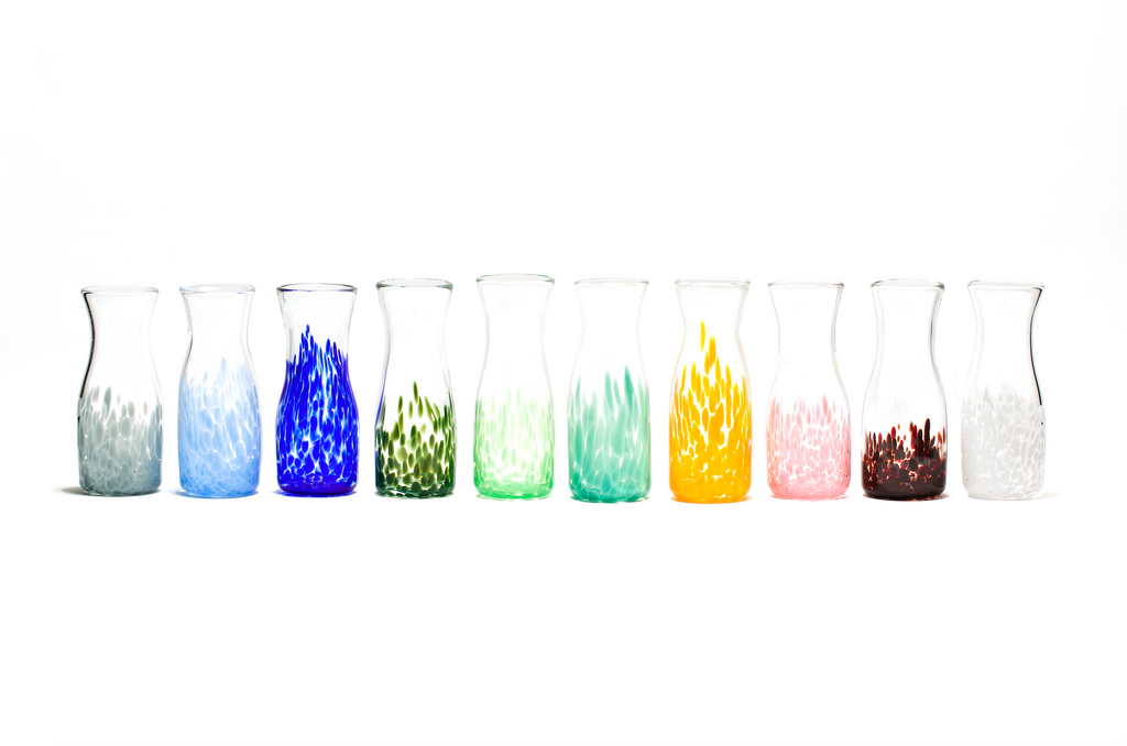 Forest Green Transparent Spotted Carafe