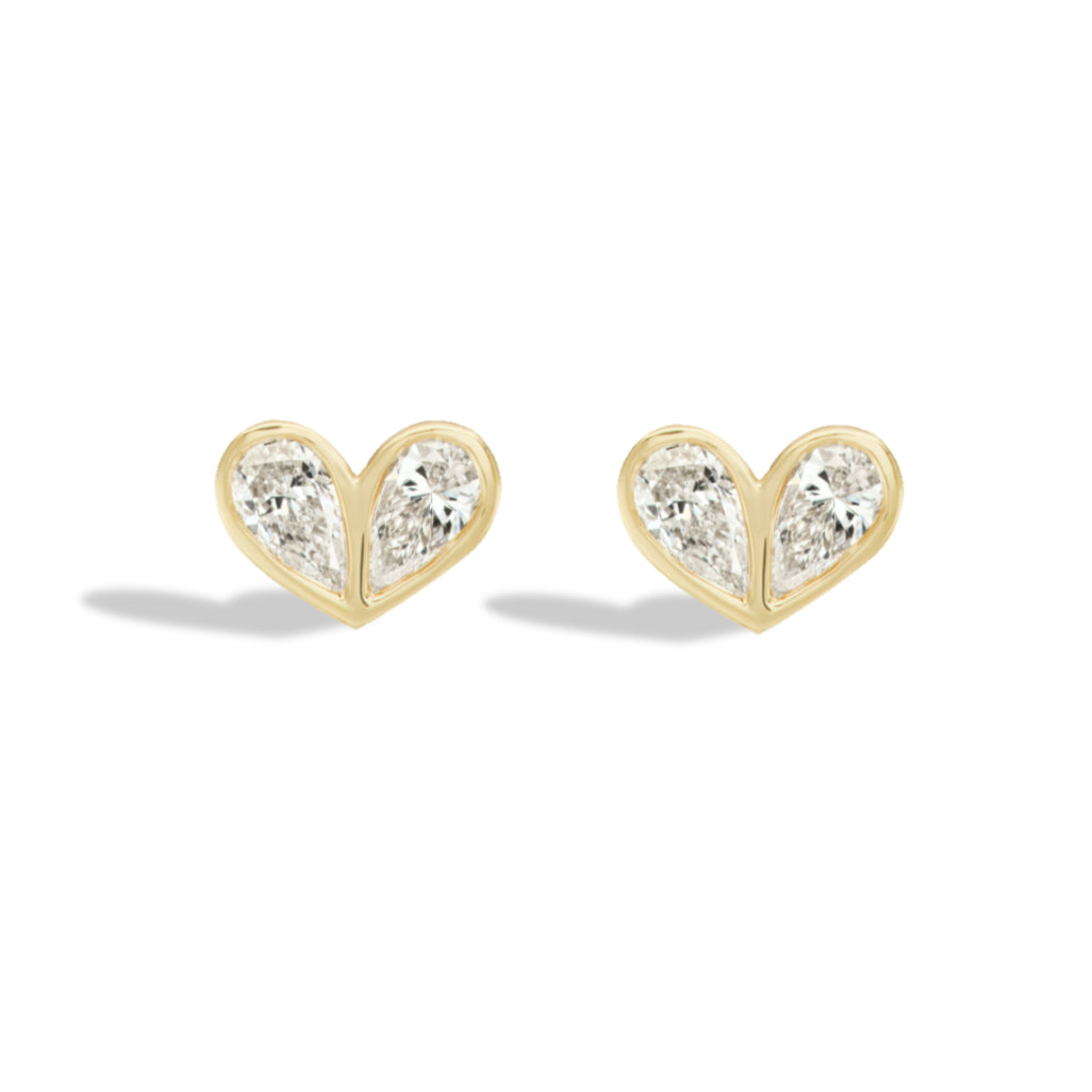 Sweetheart Studs in Diamond