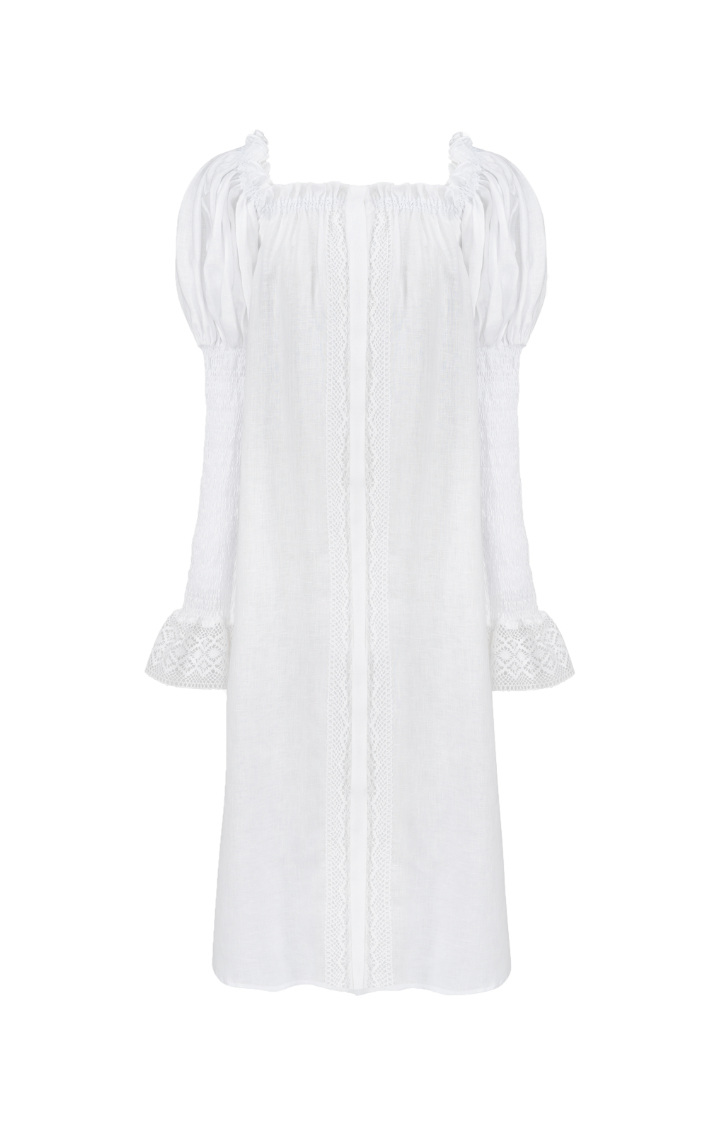 Opera Linen Dress in White