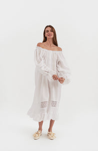Paloma Linen Dress in White