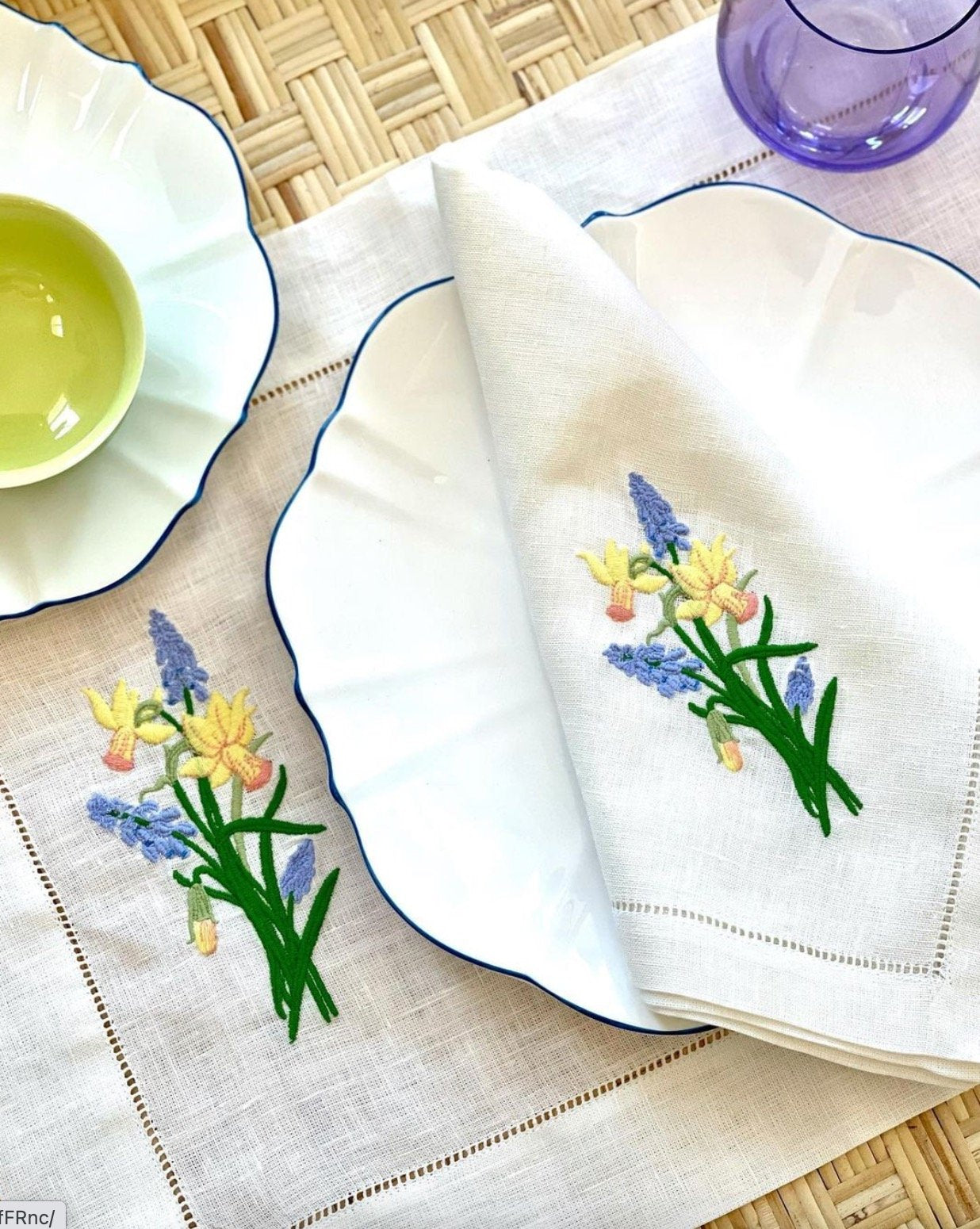 Hyacinth + Daffodil Dinner Napkins