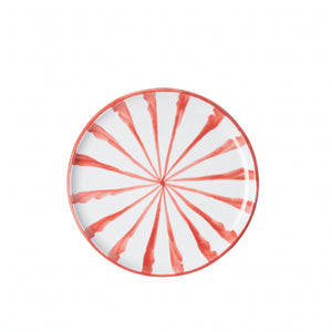Casa Coral Salad Plate with Candy Cane Stripes