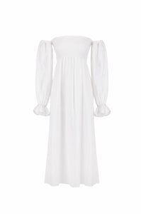 Atlanta Linen Dress in White