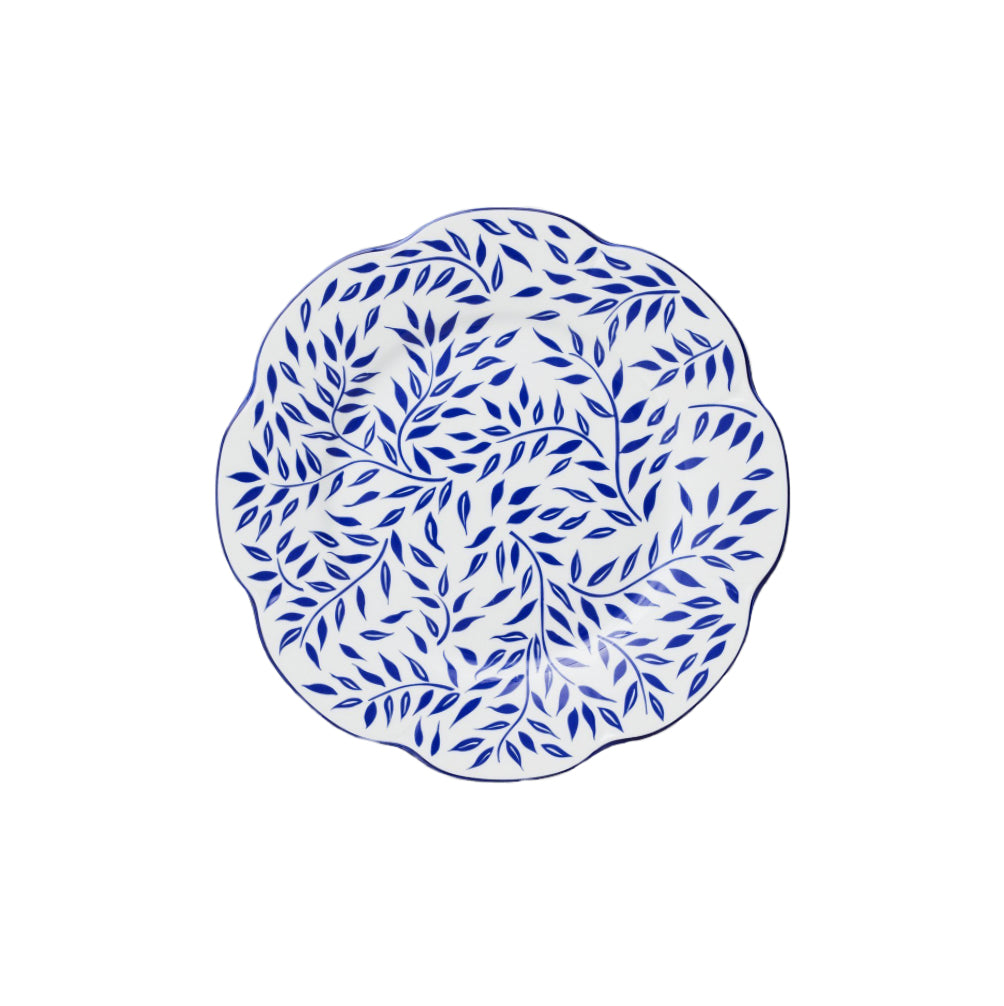 Spring Leaves in Blue Dinner Plate