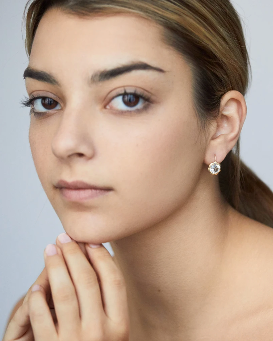 Blossom Drop Earring with White Topaz