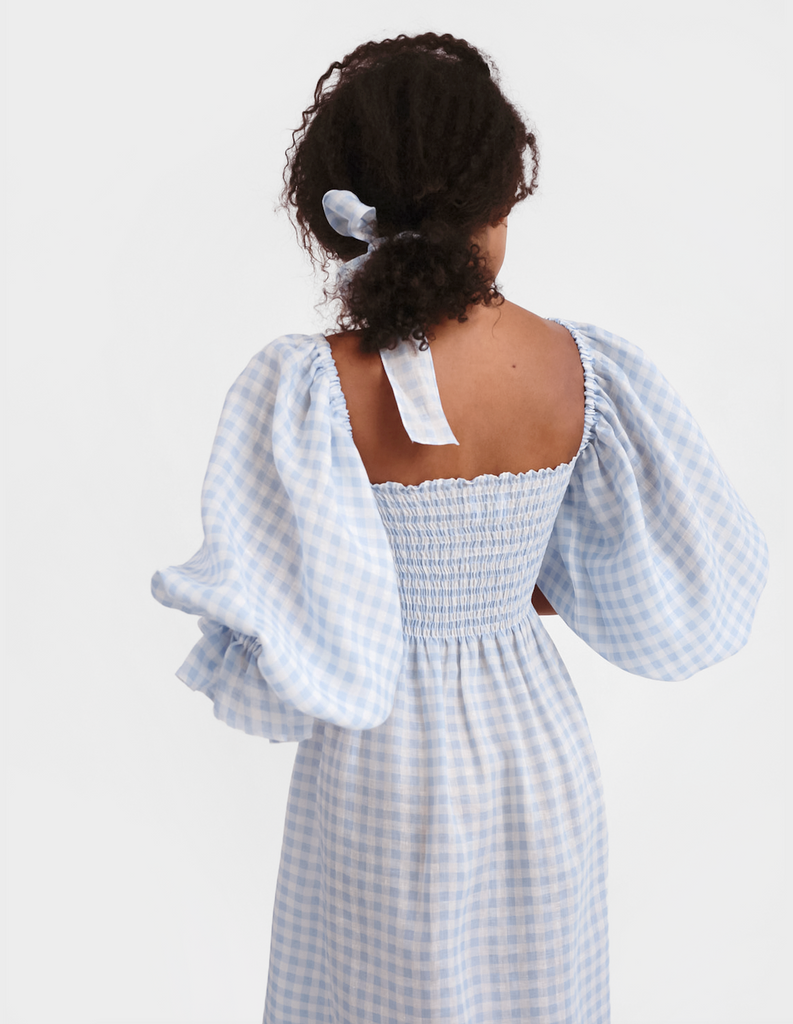 Atlanta Linen Dress in Blue Vichy Atlanta Linen Dress in Blue Vichy