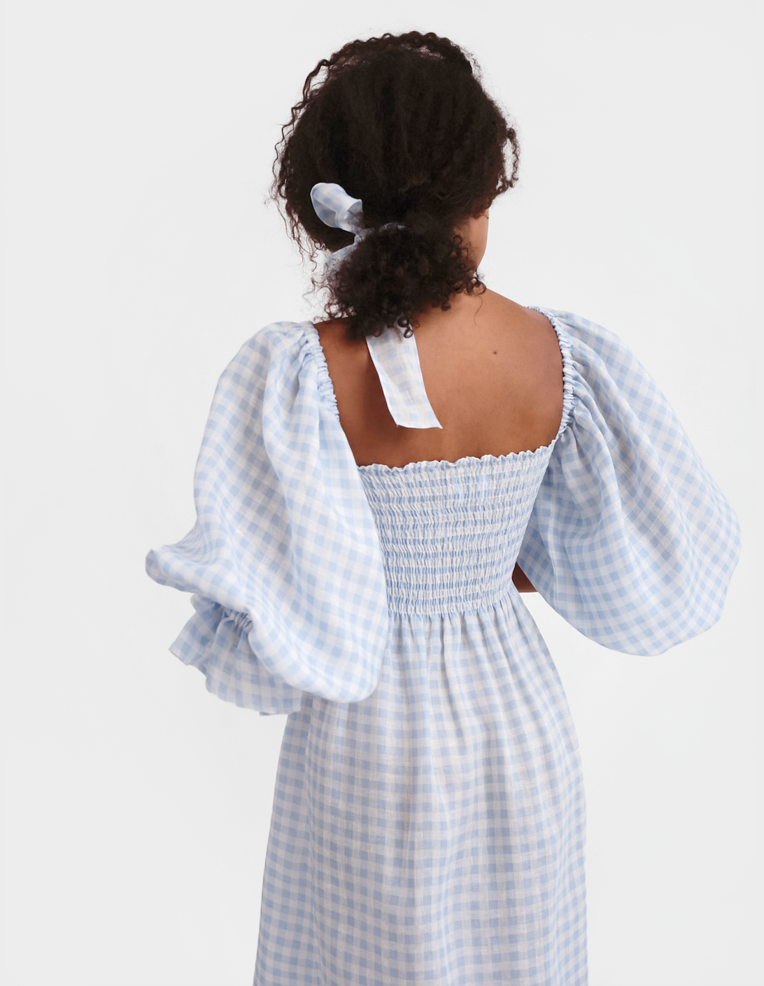 atlanta linen dress in blue vichy Buy Sleeper Blue Atlanta Dress in Linen For Women Online