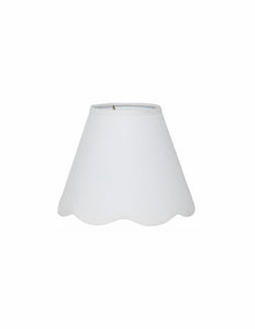 Scalloped Lampshade in White Linen