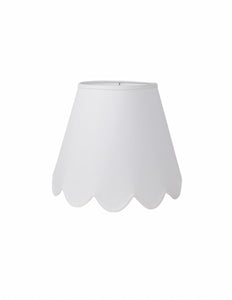 Scalloped Lampshade in White Linen