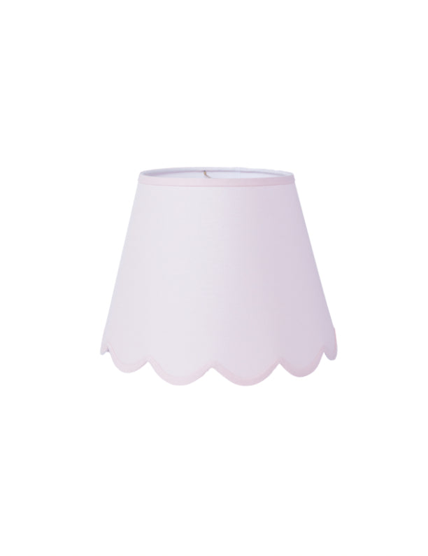 Scalloped Lampshade in Pink Linen