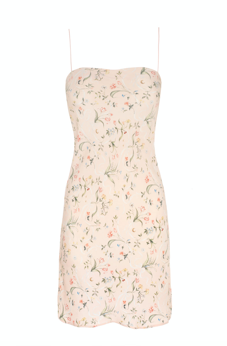 Riley Sheehey x Refine: The Rachel Mini Slip Dress in Pale Pink