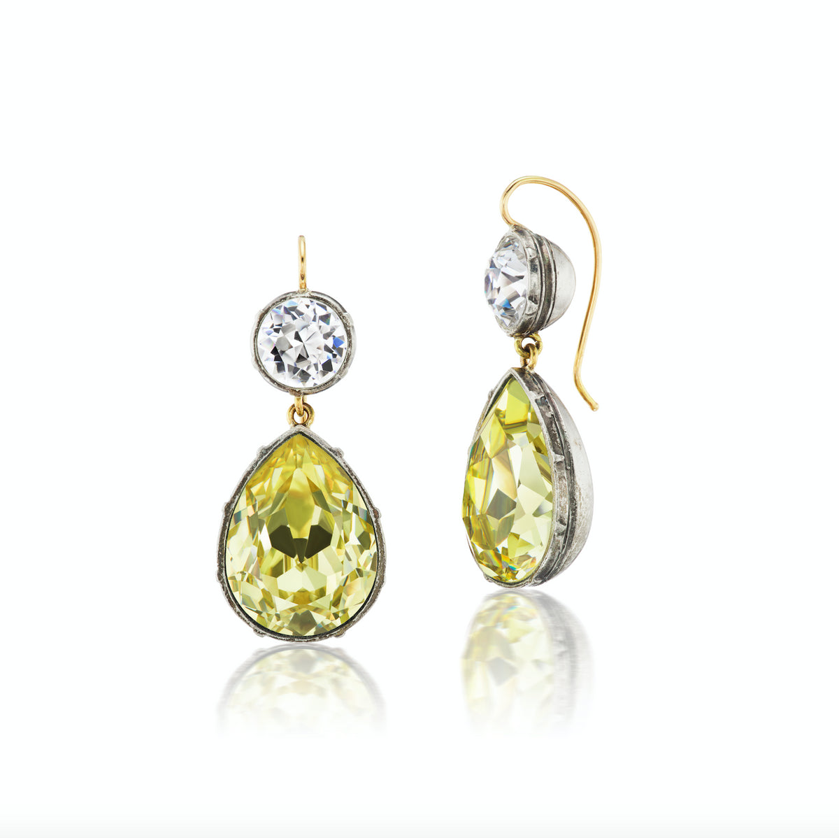 OTM Exclusive: Round and Pear Paste Drop Earrings
