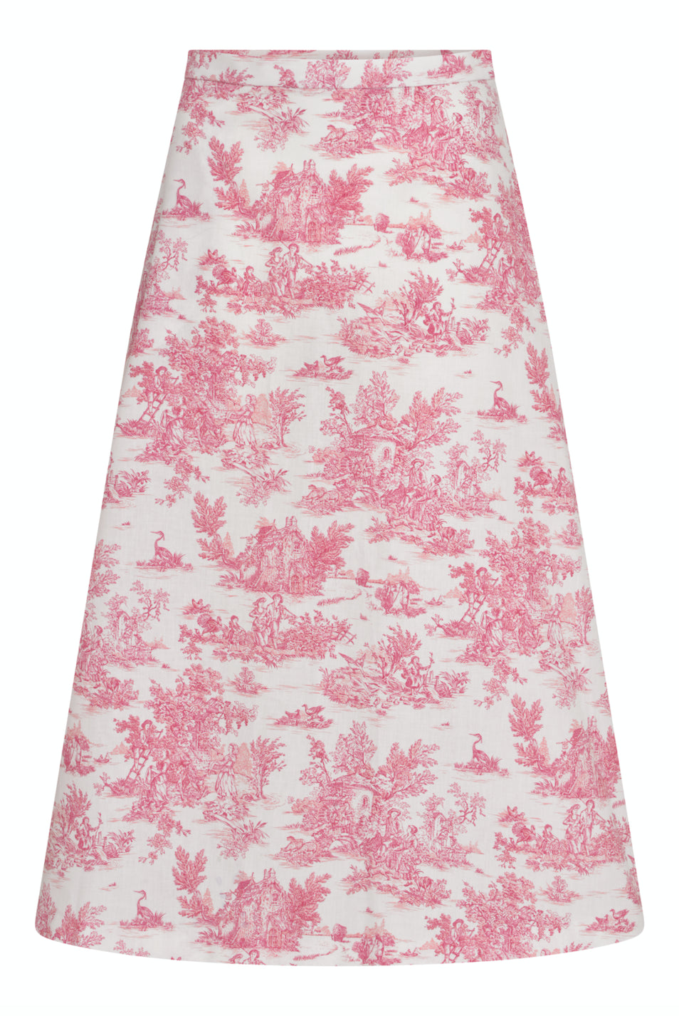 Roya Skirt in Red Toile de Jouy