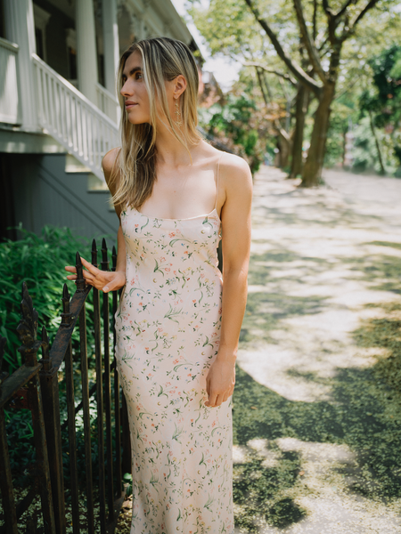 Riley Sheehey X Refine The Carolyn Slip Dress In Pale Pink Over The Moon