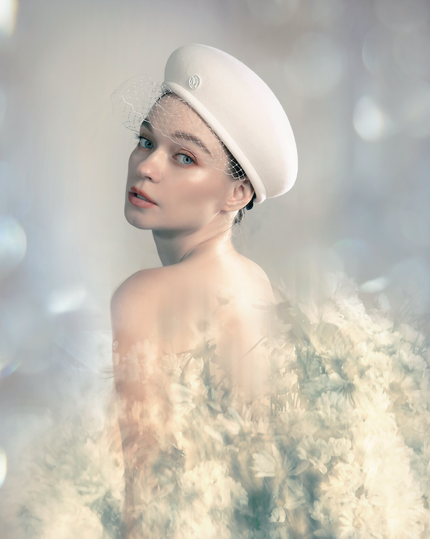 New Bonnie Felt Beret With Veil | Over The Moon New Bonnie Felt Beret With Veil | Over The Moon