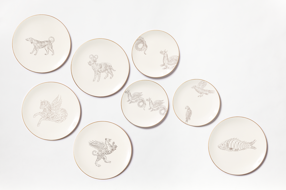 Calligraphario Multiple Dessert Plate, Set of 4