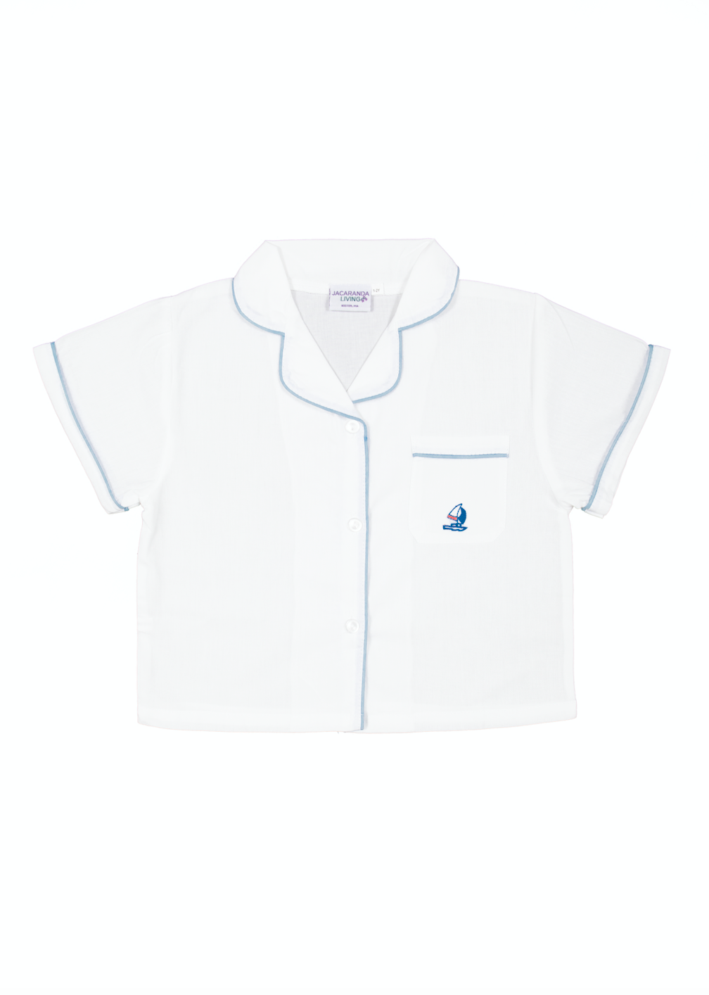 Boys Ship Shape Short Set with Sailboat