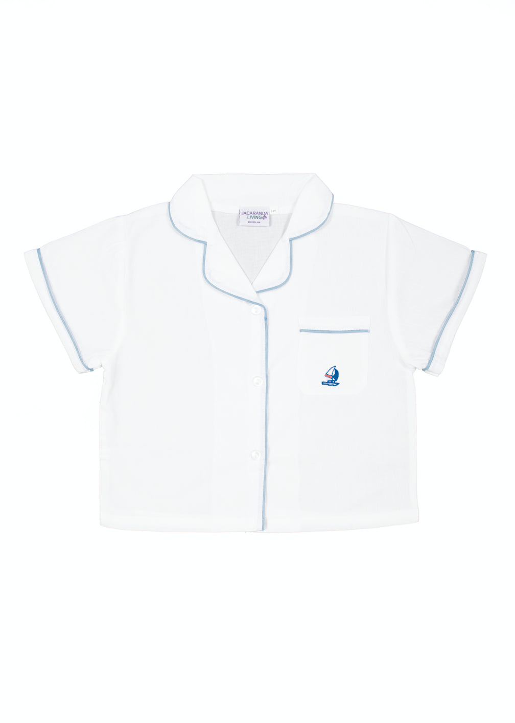 Boys Ship Shape Short Set with Sailboat