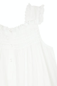 Jessie White Cotton Dress for Girls