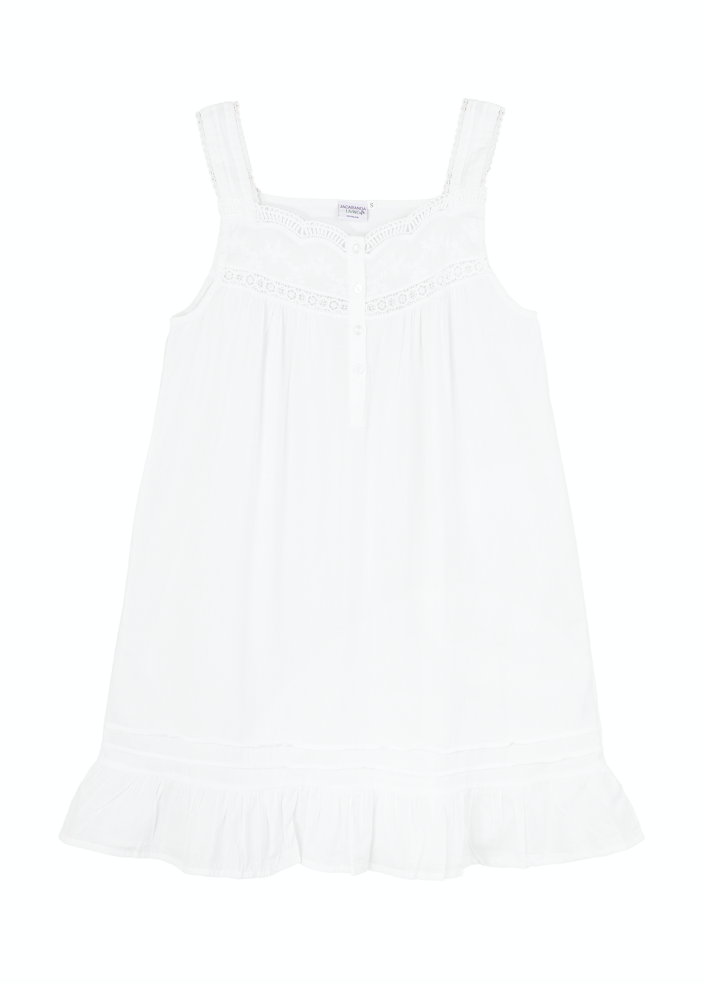 Jennifer White Cotton Nightgown
