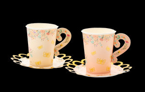 Tea Party Cups & Saucers Set